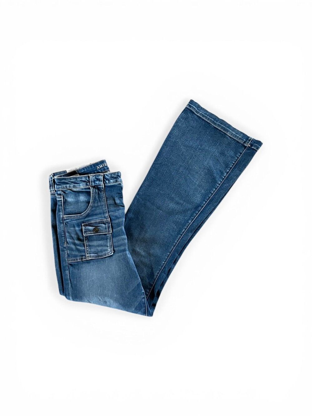 American Eagle Unique Beyonce Kntry Radio High Rise 12 Tall Flare Stretch Jeans - Picture 3 of 8
